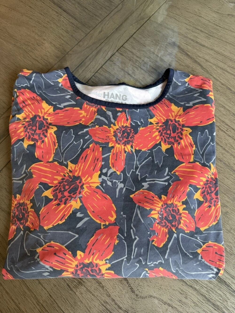 Hang Ten Shirt Womens Colorful Floral UV Protection UPF 50+ Long Sleeve Beach XL
